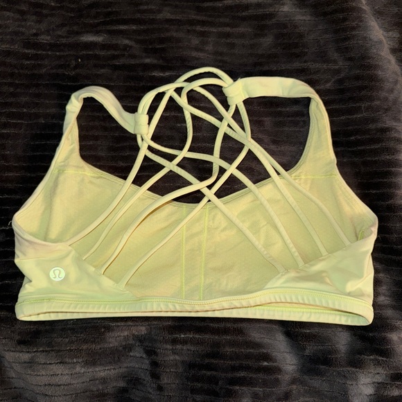 LULULEMON SoulCycle Free To Be Sports Bra - Neon Yellow - Picture 3 of 4